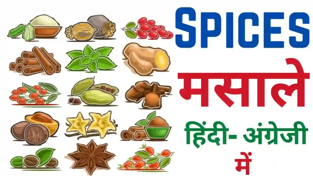 251 मसालों के नाम | Spices Names in English, Hindi spices name in english and hindi | मसालों के नाम